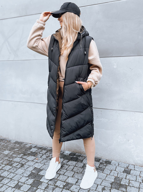 Ženski prešit telovnik GERIAT Barva Črna DSTREET TY3838