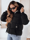 Ženska prešita zimska jakna s kapuco črna Dstreet TY5064