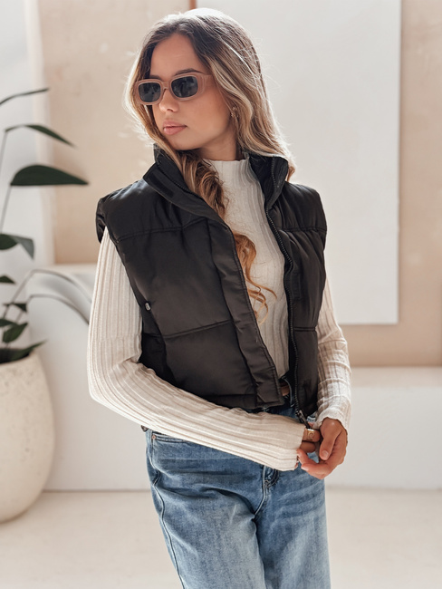 Ženski prešiti telovnik black Dstreet TY5197