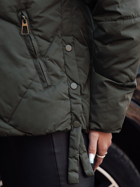 MODIVA prešita ženska zimska jakna s kapuco zelena Dstreet TY4727