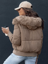 Ženska prešita zimska jakna s krznom COLDPACK camel Dstreet TY4427
