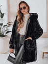 MISSFLUFF ženski krznen plašč črne barve Dstreet TY4982