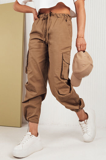 Ženske padalske hlače MIRI Barva kamela DSTREET UY1680