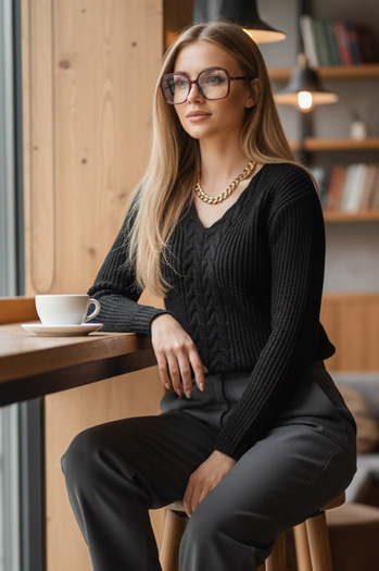 Ženski dolgi pulover CANDIS Barva Črna  DSTREET MY1806