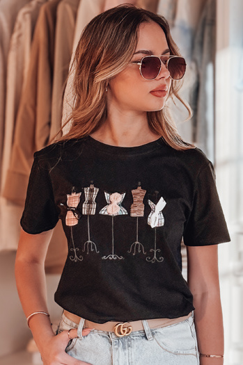 Ženska majica s potiskom MANETEE black Dstreet RY2729