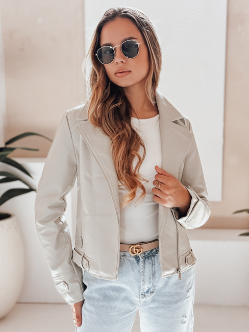 Ženska usnjena jakna DARKGLORY siva Dstreet TY5216