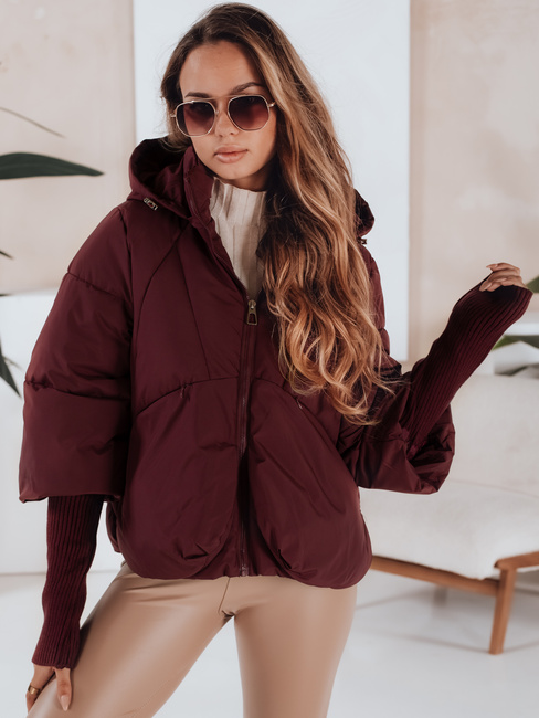 MISSLAYER ženska zimska jakna s kapuco bordo Dstreet TY5037
