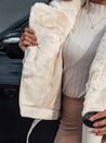 Ženska zimska krznena jakna SAVARA beige Dstreet TY4694