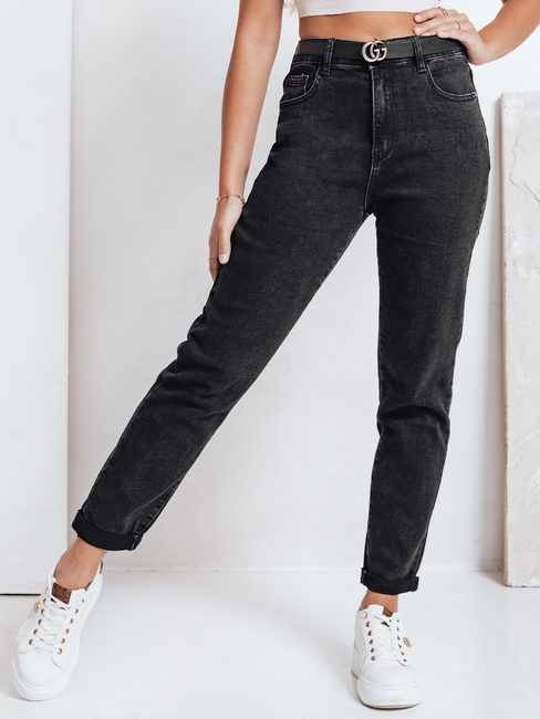 Ženske kavbojke mom fit black Dstreet UY2779