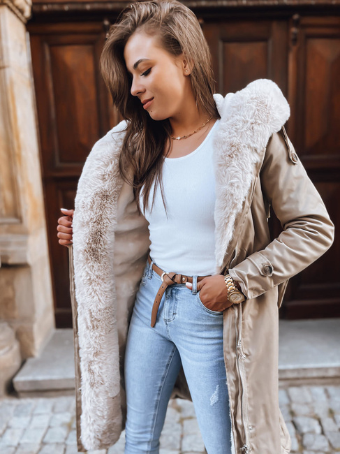 Ženska zimska jakna HARPERSOFT beige Dstreet TY3687