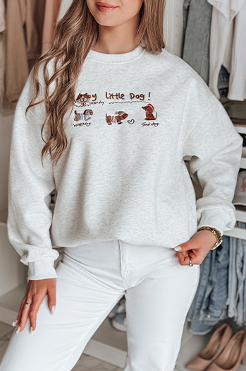 Ženska bluza prevelike velikosti z jazbečarji JAMNIKOVE siva Dstreet BY1499