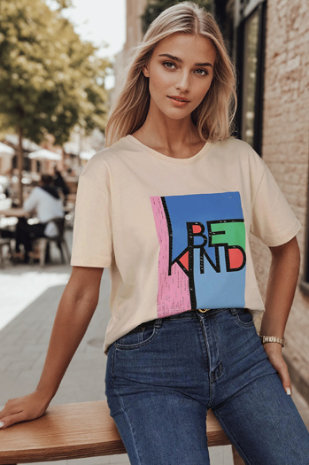 Ženska majica s potiskom KINDBE peach Dstreet RY2615