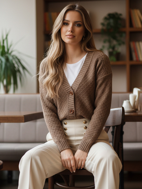 Ženski pulover CHICLINE beige Dstreet MY2419