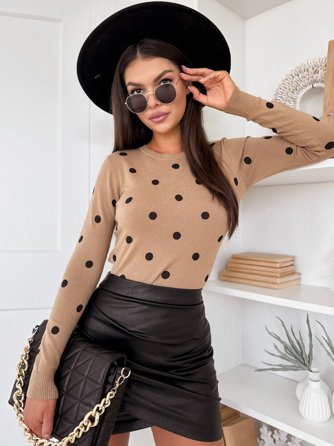 Ženski kratek pulover ATHENA  Barva kamela DSTREET MY2053