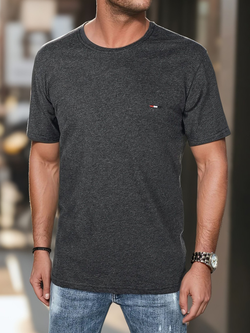 Moška majica z vezenino temno siva Dstreet RX5634