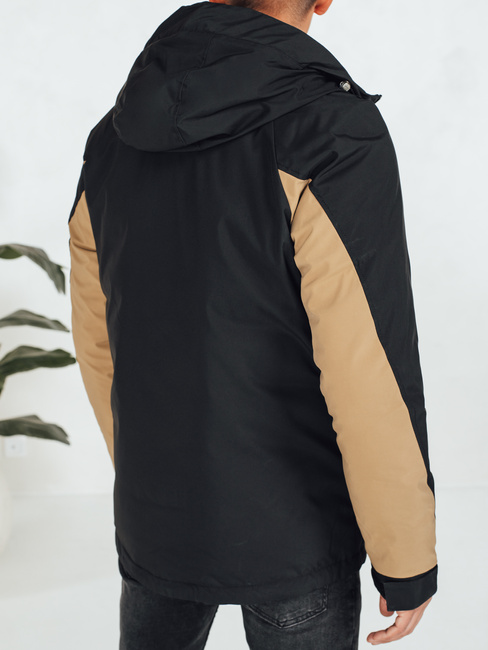 Moška zimska jakna s kapuco v kamelji barvi Dstreet TX5041