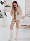 Ženski krznen plašč GLAMFLUFFY short beige Dstreet TY4984