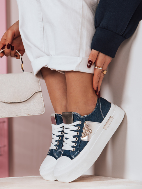 Ženske superge na platformi TRENDIS denim Dstreet ZY0678