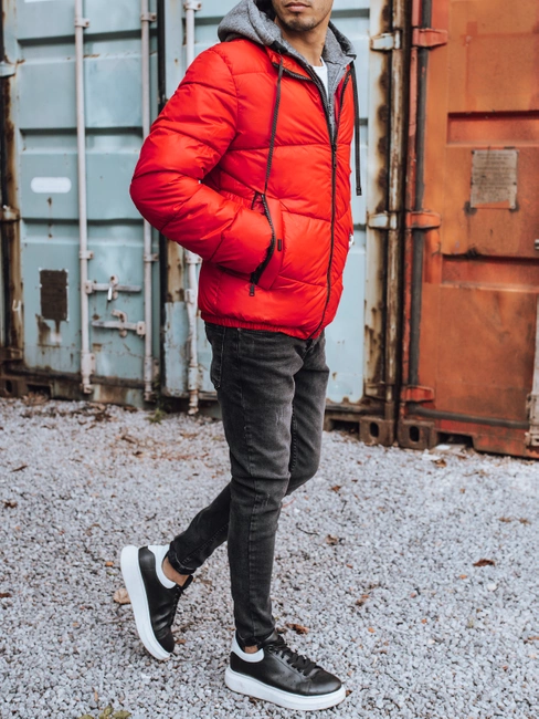 Moška zimska jakna rdeča Dstreet TX3828
