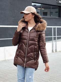 Ženska zimska jakna s kapuco WINTERCHIC kava Dstreet TY4458_2