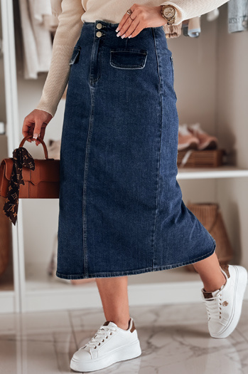 Žensko jeans midi krilo z razporkom BLUEVIC blue Dstreet CY0486