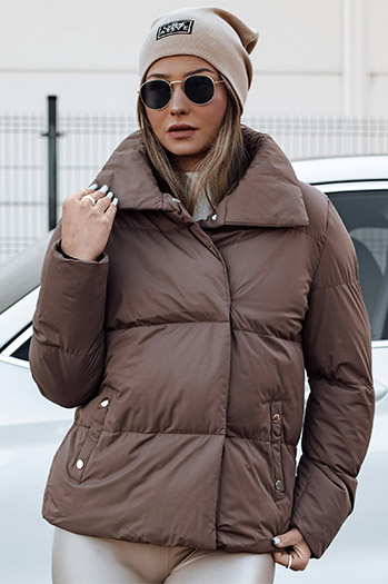 Ženska prešita zimska bunda LARO women's camel Dstreet TY4728