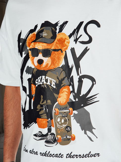 Moška majica s potiskom bela Dstreet RX5647