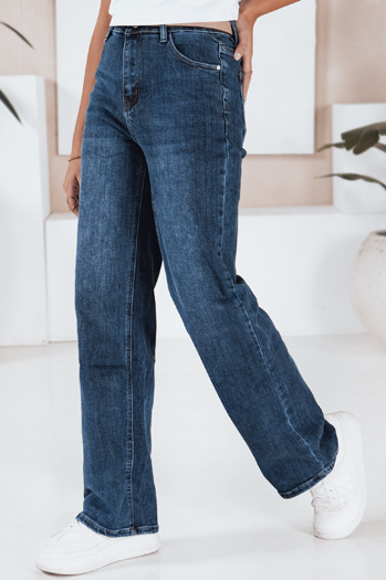 Ženske široke kavbojke mornarsko modre barve Dstreet UY2782