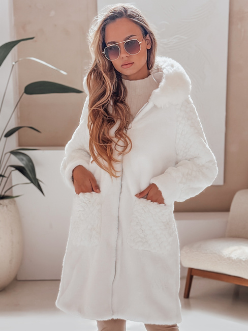 Ženski krznen plašč MISSFLUFF white Dstreet TY4983