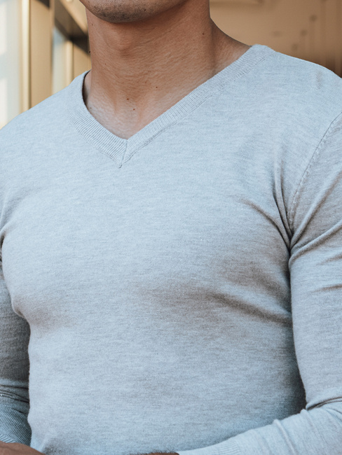 Moški svetlo siv pulover s posadko pri vratu Dstreet WX2218