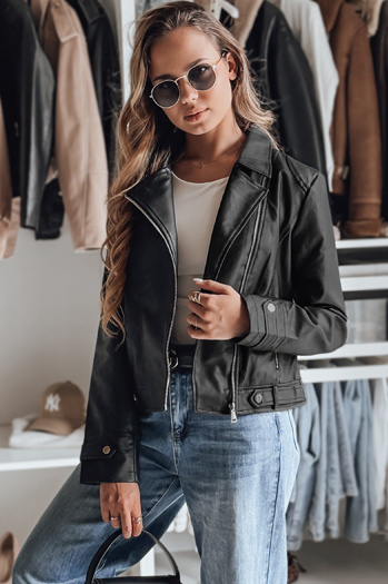 Ženska usnjena jakna DARKGLORY ramonesque black Dstreet TY4963