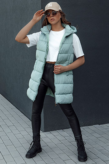 Kamizelka damska pikowana BRITA zielona Dstreet TY4511