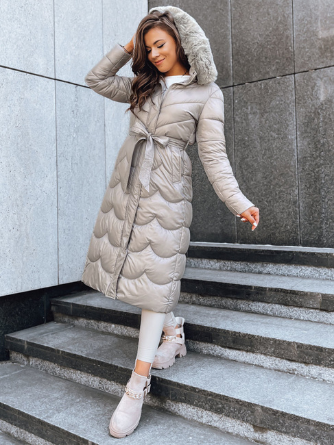 Ženski zimski plašč SCARLET Barva Bež DSTREET TY3806