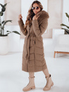 Ženska zimska dolga prešita jakna s krznom camel Dstreet TY5086