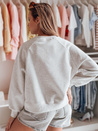 Ženska bluza z izvezenimi srčki MONLOVE siva Dstreet BY1508