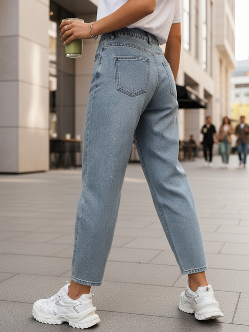 Ženske kavbojke z visokim pasom baggy jeans modre barve Dstreet UY2856