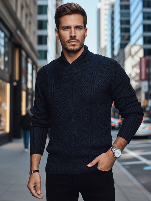 Moški pulover v mornarsko modri barvi Dstreet WX2257z