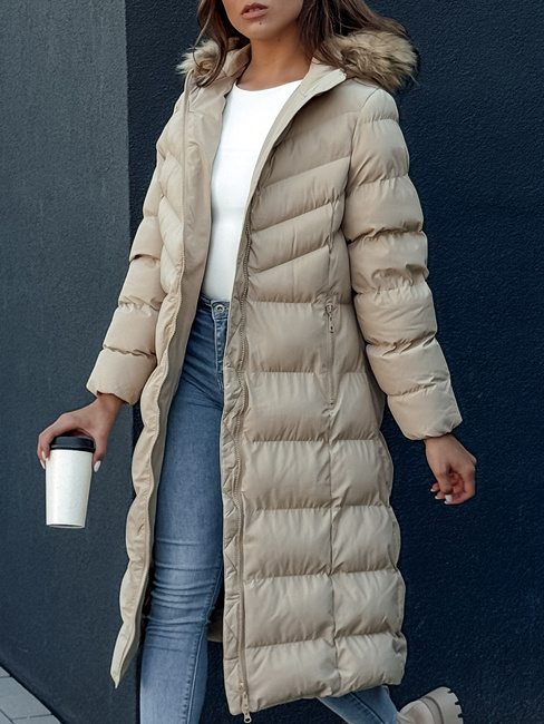 Ženski zimski plašč LUXWARM beige Dstreet TY4376