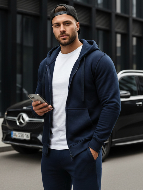 Moška jopa z zadrgo Barva Mornarica DSTREET BX2195