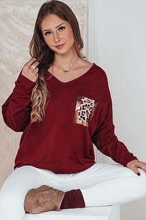 GLAMZONE ženska bluza s potiskom oversize bordo barve Dstreet RY2681