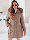 Ženska zimska jakna parka s kapuco temno bež Dstreet TY5084