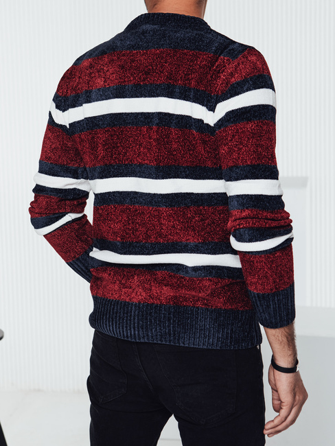 Moški črtasti pulover rdeče barve Dstreet WX2264