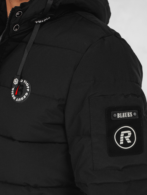 Moška prešita zimska jakna s kapuco črna Dstreet TX5055