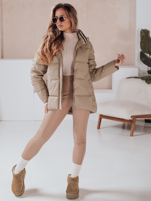 Ženska prešita jakna HIMES beige Dstreet TY4243