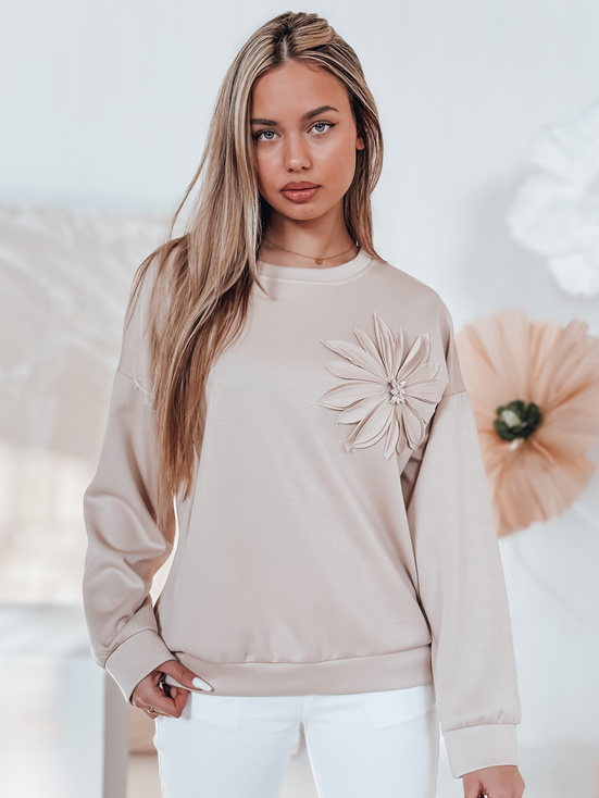 Ženska bluza velikosti oversize FLORINE bež Dstreet RY2766