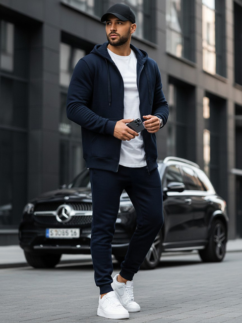 Moška jopa z zadrgo Barva Mornarica DSTREET BX2195