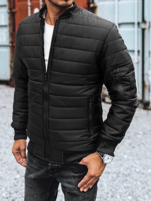 Moška prešita jakna bomber black Dstreet TX2213z