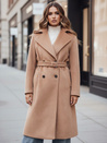 Ženski zimski plašč classic trench camel Dstreet NY0763z