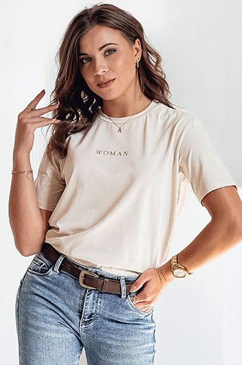 Ženske majice WOMAN beige Dstreet RY2552