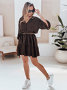 LYVONNE poletna muslinska obleka temno rjava Dstreet EY2617